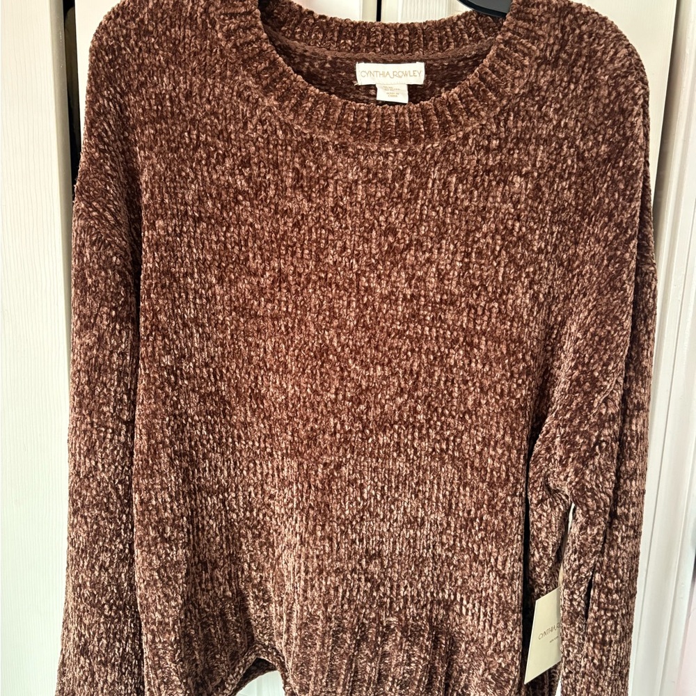 Cynthia Rowley Textured Brown Sweater